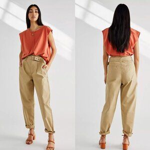 Levi's Tailor High Loose Tapered Pants Straight Leg Mom Jeans Fit Tan 28